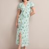 Vivienne Cotton Blend Maxi Dress - Green Palm Floral Print